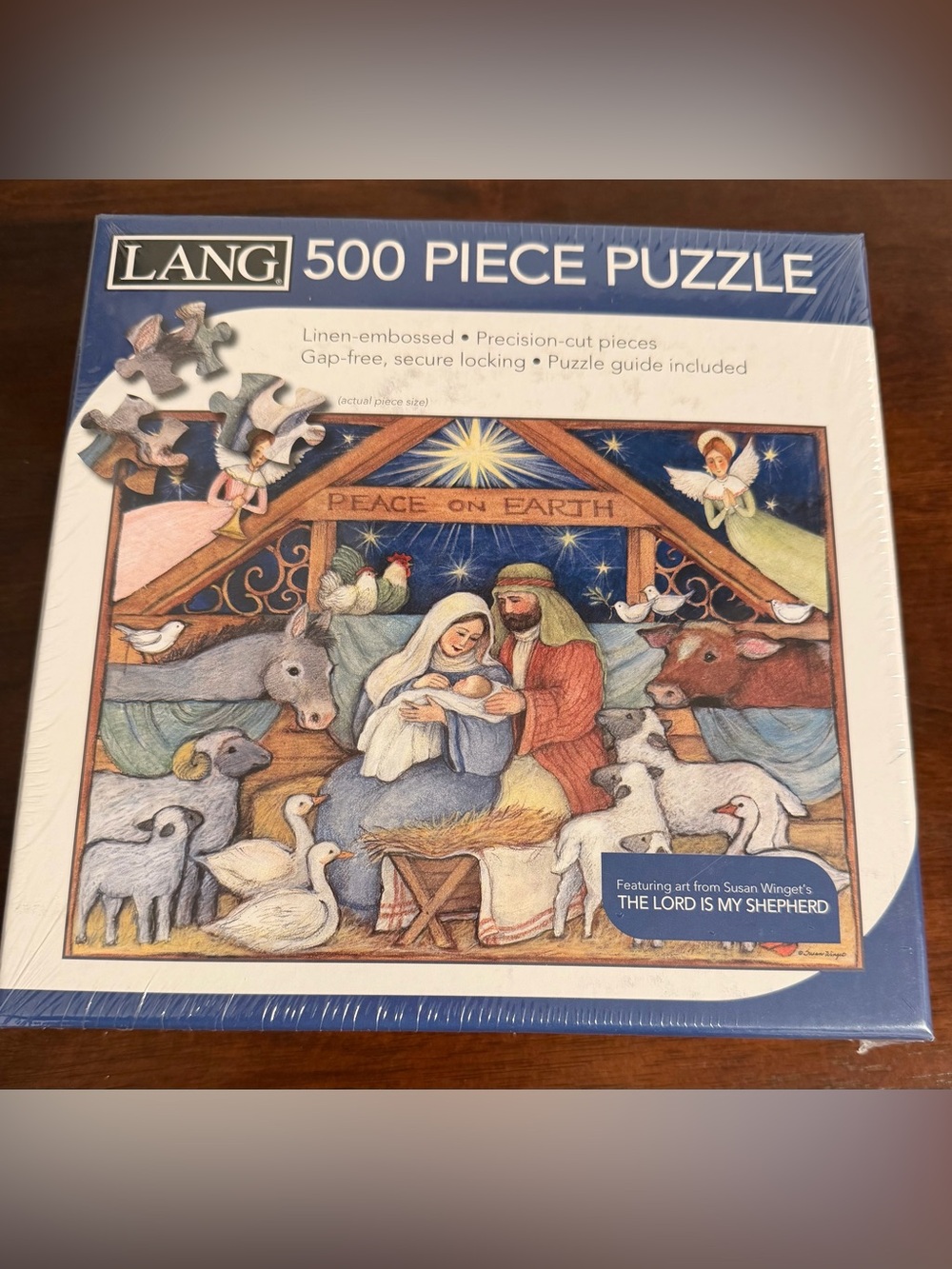 Lang Christmas NATIVITY 500 Piece Jigsaw Puzzle Susan Winget NEW Sealed 24”X18”